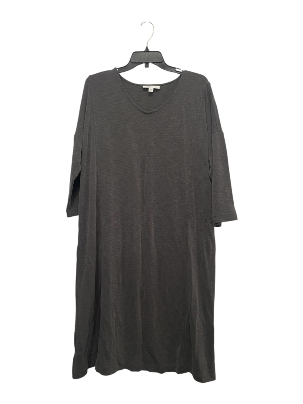 PureJill J. Jill Sand-Washed 3/4 Sleeve T-Shirt Dress Gray Plus Size 2X